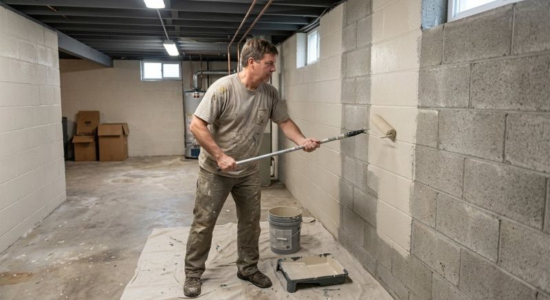 Basement Wall Painting in Wilmington, NC