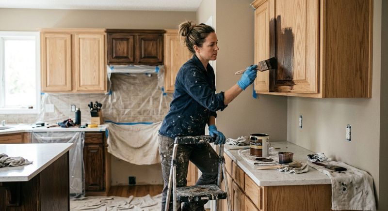 Kitchen Cabinet Staining in Muncie, IN