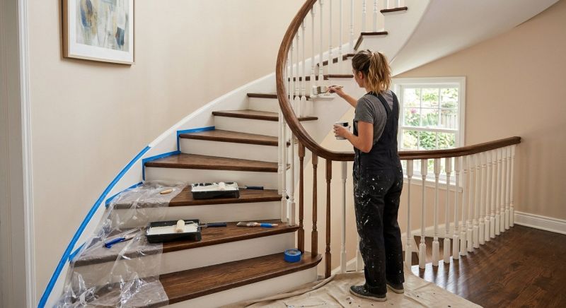 Basement Stairs Painting in Wilmington, NC