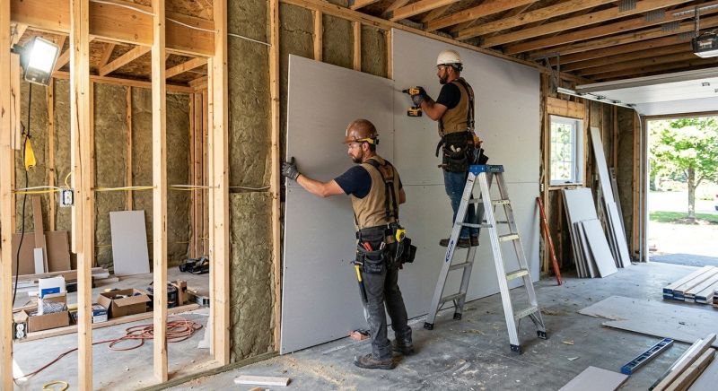 Garage Drywall Replacement in Conroe, TX