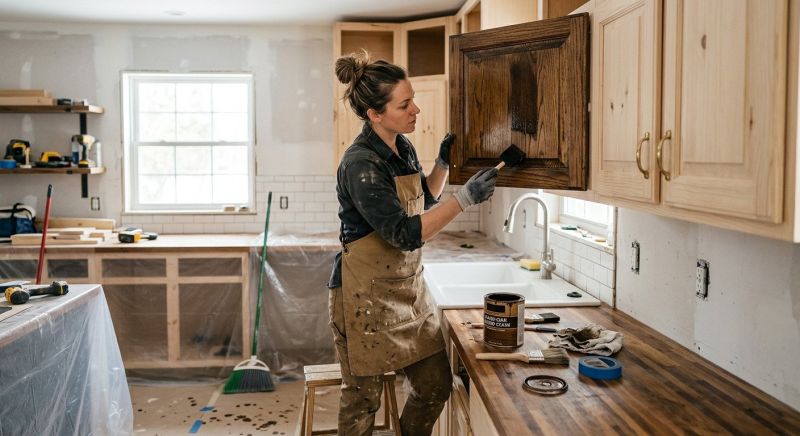 Kitchen Cabinet Staining in Terre Haute, IN