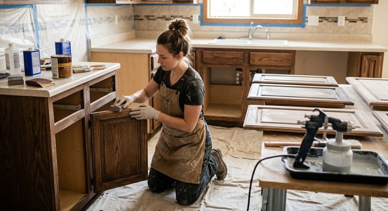 Oak Cabinet Refinishing in Lafayette, IN